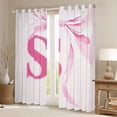thumbnail image 2 of Manfei Girls Pink Personalized Initial S Curtains Pack of 2 (42x84 Each),Kids Teens Kawaii Ribbon Bow Curtains Blackout,Microfiber Bedroom Decor, 2 of 6