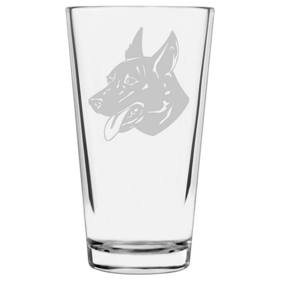 Cierny Sery Dog Themed Etched All Purpose 16oz Pint Glass
