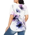 thumbnail image 6 of jtjvou Women's Crewneck Pullover Floral Pullover Lady Short Sleeve Tuinc Summer Trendy Fashion Casual Loose Going out Tops for Teen Multicolor,M, 6 of 6