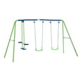 thumbnail image 3 of Outsunny 2-in-1 Kids Metal Swing Set for Backyard, 3 of 9