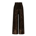thumbnail image 5 of WCMZJ Womens Sequin Pants High Waisted Sparkle Bell Bottoms Trousers Glitter Baggy Wide Leg Flare Pants Night Out Clubwear Brown 3XL, 5 of 7