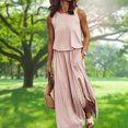 thumbnail image 3 of Vestido Sin Mangas Vestido sin mangas de verano Elegante vestido largo maxi Ropa femenina (Caqui XXL) Cgtredaw para Mujer Caqui T XXL, 3 of 6