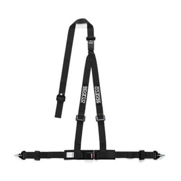 Sparco 04608DF1NR 2 in. 3-Point Double Release Belt, Black