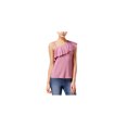 thumbnail image 1 of Almost Famous Womens One Shoulder Ruffle Pullover Blouse, Purple, Juniors, Medium, 1 of 1