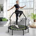 thumbnail image 3 of 48” Rebounder Trampoline with Handle, Quiet Bungee, Foldable Steel Frame, 3 of 9