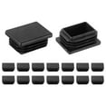 thumbnail image 1 of Uxcell 16 Pcs 1 9/16 x 1 3/16 Inch Tapones de extremo rectangular para tubos de metal, patas de silla, mesa, estanterías, negro, 1 of 6
