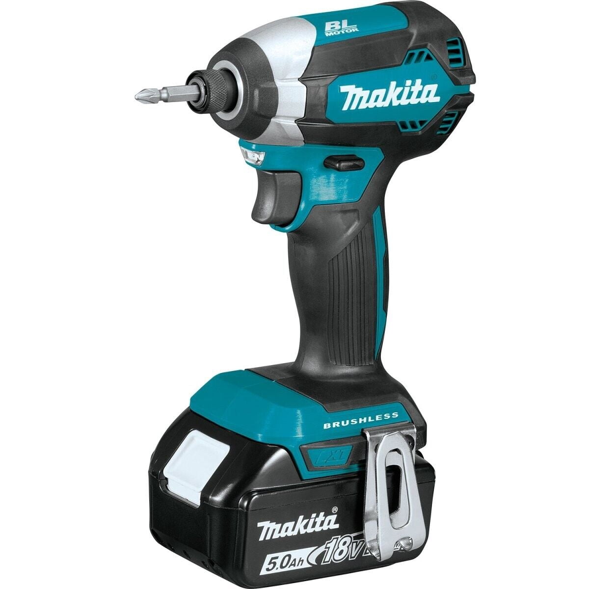 Makita LXT Brushless Cordless Impact Driver Kit 5.0Ah Li-Ion 18V 0-3400RPM 5""L