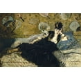 thumbnail image 2 of Manet, Edouard 32x23 Gold Ornate Wood Framed with Double Matting Museum Art Print Titled - Woman with Fans, 2 of 4