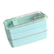 thumbnail image 3 of Ficarrico Fiambrera de 3 capas a prueba de fugas, apilable, rectangular, portátil, Bento Box para adultos y estudiantes, color verde, 3 of 8