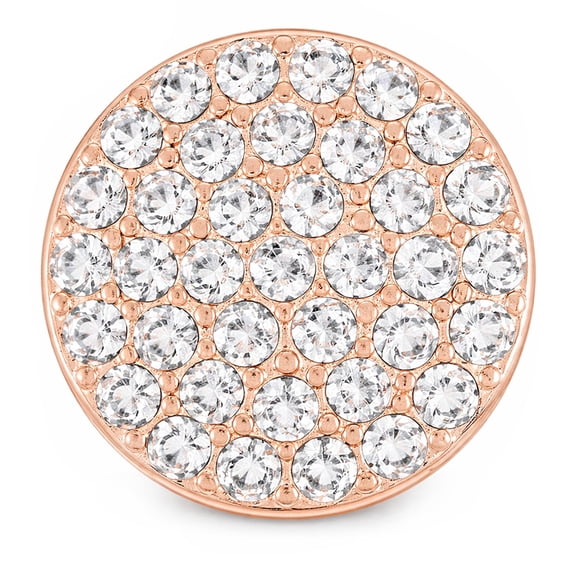 Snap Jewelry 18MM Glam Rhinestone Ginger Charm in Rose Gold with Clear Crystal Accents
