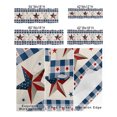 thumbnail image 3 of Kitchen Cafe Valance Curtain for Small Windows,American National Flag Star Bule Buffalo Lattice Rod Pocket Short Valances Farm Retro Burlap Window Treatment for Living Room/Bedroom/Bathroom,54x18in, 3 of 8