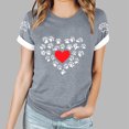thumbnail image 3 of TKLPEHG Western Tops For Women Short Sleeve T Shirts Crew Neck Fashion Casual Loose Dog Paw Print Graphic Tee Summer Comfy Outfits (Gray,S), 3 of 4