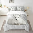 thumbnail image 2 of White Fox 7 Piece Bed In A Bag,White Fox Comforter Set,Animal Bedding Set,Jungle Aesthetic Animals Quilt with Flat Fitted Sheet Queen, 2 of 5