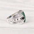 thumbnail image 5 of Malachite Mans Ring, Natural Green Malachite, Spiritual, Silver Jewelry, 925 Silver Ring, Birthday Gift, Heavy Mens Ring, Arabic Design, Ottoman Style Ring, Christmas, Turkey Mens Signet Ring, 5 of 6