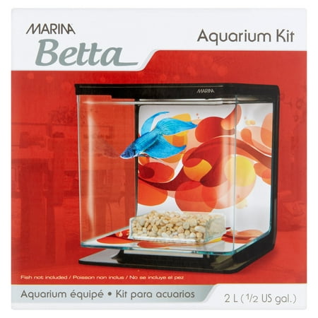 Marina Betta 0.5 Gallon Aquarium Starter Kit, Sun Swirl