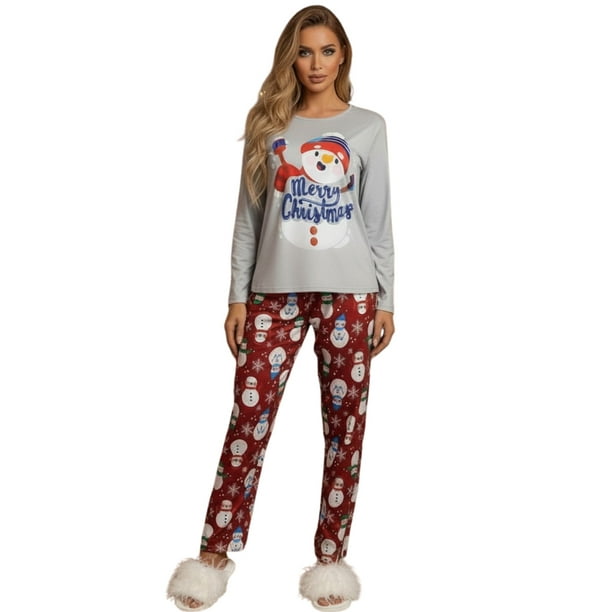 et Pijama Mujer Navideña Unitalla Invierno Conjunto Suave y Cálido