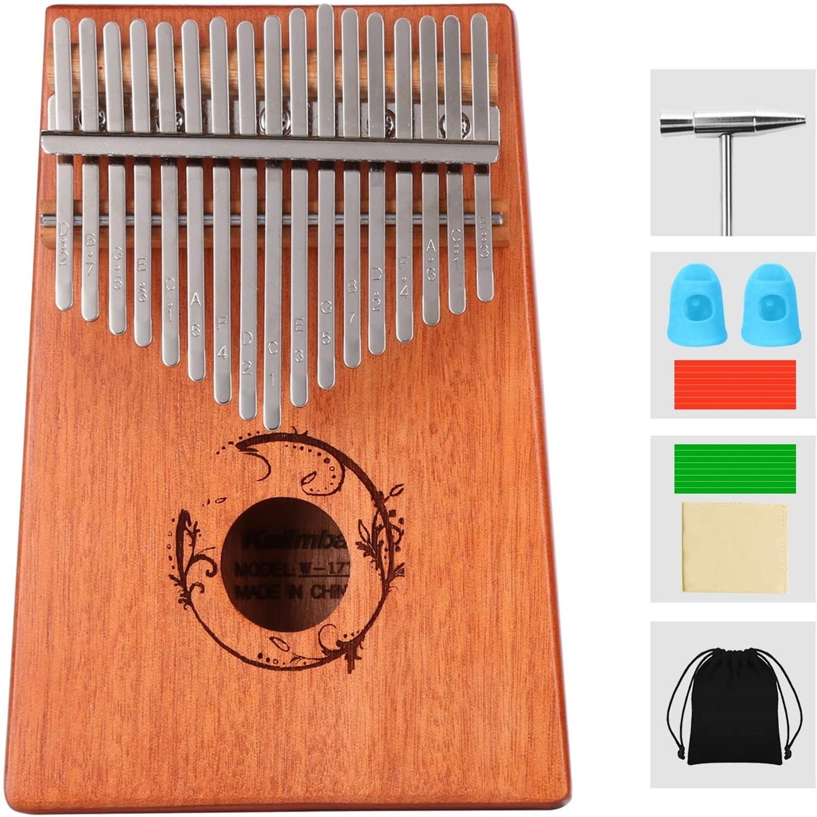 EQWLJWE Thumb Piano Kalimba 17 Key Musical Instruments with Kalimba