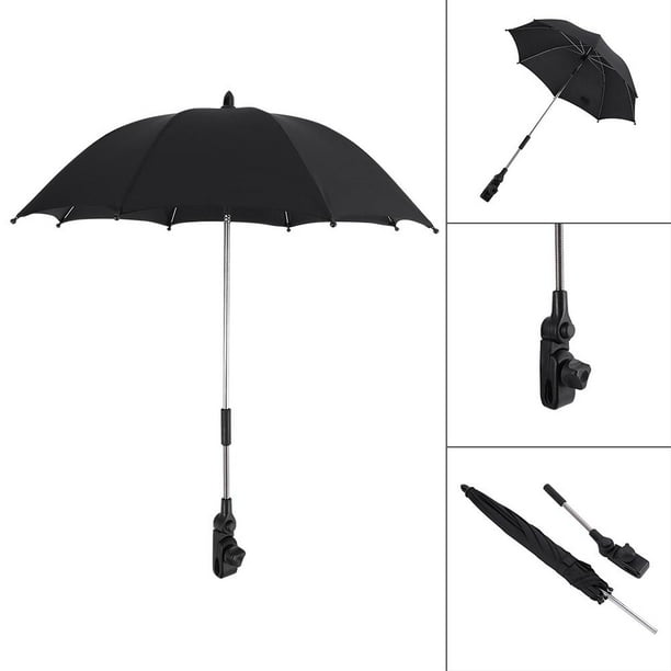 Spptty Sun Rain Parasol Umbrella Clip Black baby Stroller Wheelchair Pushchair Pram Uv Rays Sun Rain Parasol Umbrella Clip baby Strollers Umbrella