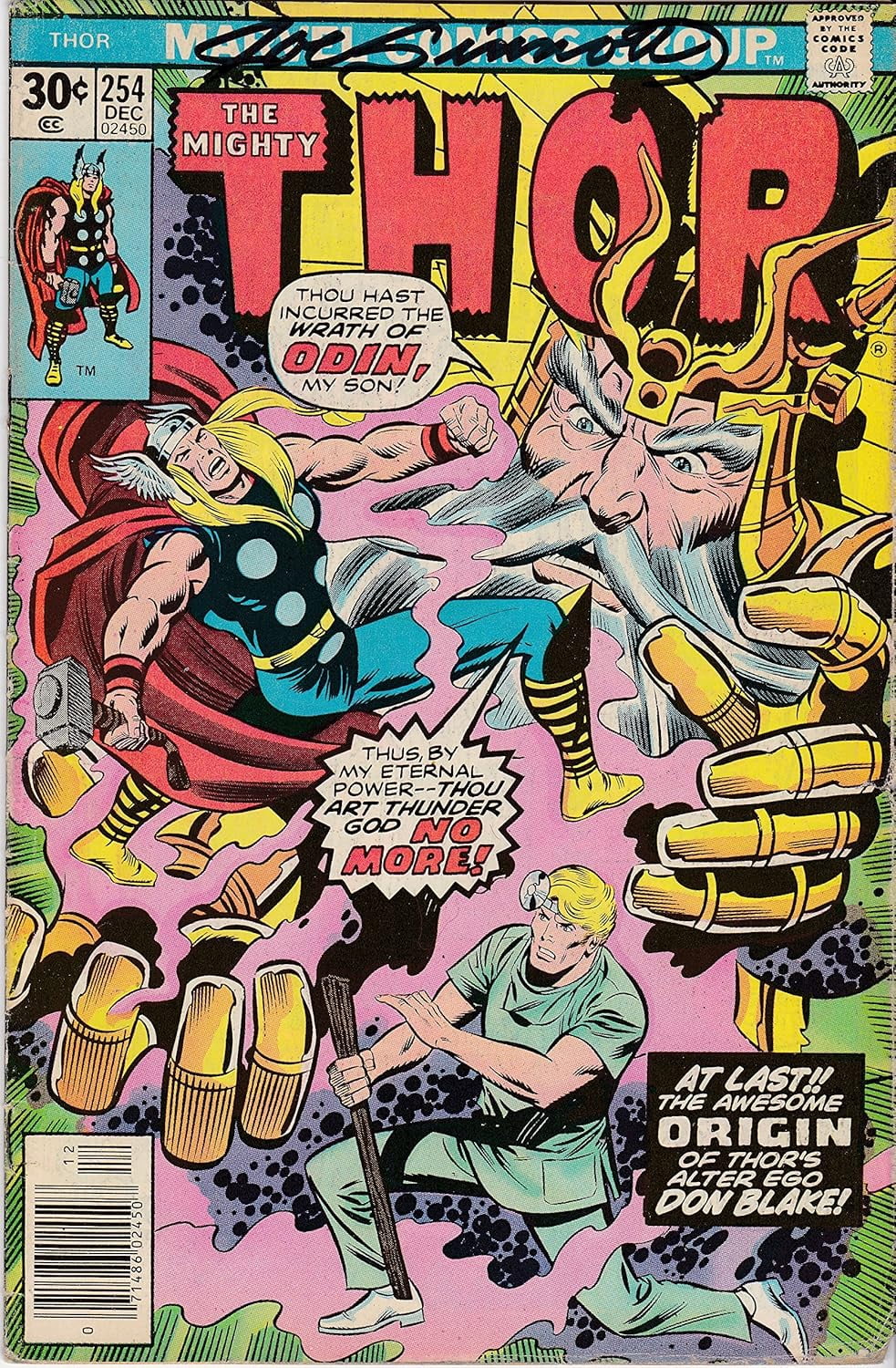 The Mighty Thor #254 FINE/VF. Signed by Legend Joe Sinnott