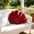 thumbnail image 4 of Soft Velvet Seashell Shaped Throw Pillow - Plush Lint Cushion for Sofa Couch Bed, Decorative Shell Accent Pillow for Living Room Bedroom, Cozy Home Decor Gift, 4 of 6
