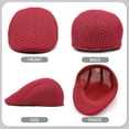 thumbnail image 6 of 2 Pack Men's Mesh Cap Breathable Summer Newsboy Hat Beret Ivy Cap Irish Hiking Fisherman Hats, 6 of 7