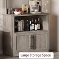 thumbnail image 4 of Microwave Stand Bakers Rack Cabinet, Farmhouse Bakers Rack with Power Outlet,Thickened Counter, Freestanding Small Kitchen Bakers Rack with Large Storage,Easy Assembly,White & Pear Wood, 4 of 7