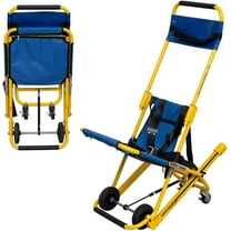 CNV Folding Stair Climbing Wheelchair, EMS Stair Chair Withstands 350.53 lbs, Corridor Evacuation Aluminum Alloy Transfer Chair to Carry Elderly Down Stairs Blue