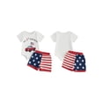 thumbnail image 2 of BemeyourBBs Newborn Baby Boy My First 4th of July Outfit Baby Memorial Day Independent Day Outfit Short Sleeve Patriot Flag in Truck Letter Print Romper Star Stripe Shorts Set Baby Boy Summer Clothes, 2 of 9