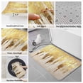 thumbnail image 6 of Abstract Gold Bath Mat 3 Piece Bathroom Rug Set, Modern Brush Luxury Strokes Artwork Non Slip Bath Rug Contour Mat and Toilet Lid Cover, Absorbent Shower Mats Soft Bath Rugs and Mats Sets, 6 of 8