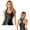 Black, variant on Women's Shiny Metallic Tank Top Deep U Neck Racer Back Camisole Tops Sleeveless Blouse Shirts Silver L