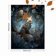 thumbnail image 3 of UXIEQU Enchanted Forest Fox Owl Rabbit Canvas Wall Art Print 15.75x11.81 Inches, 3 of 8