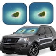 thumbnail image 6 of Kdxio Paradise Island In The Form Of Heart Print 2-Piece Sun Shade Front Windshield - Foldable Car Front Window Sunshades For Most Sedans Suv Truck, 6 of 6