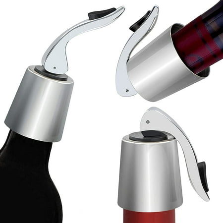 

Wine Stopper Pack of 3 Stainless Steel Wine Stopper and Has Strong Sealing Bottle Sealer Keeps Wine Fresh Reusable Wine Saver