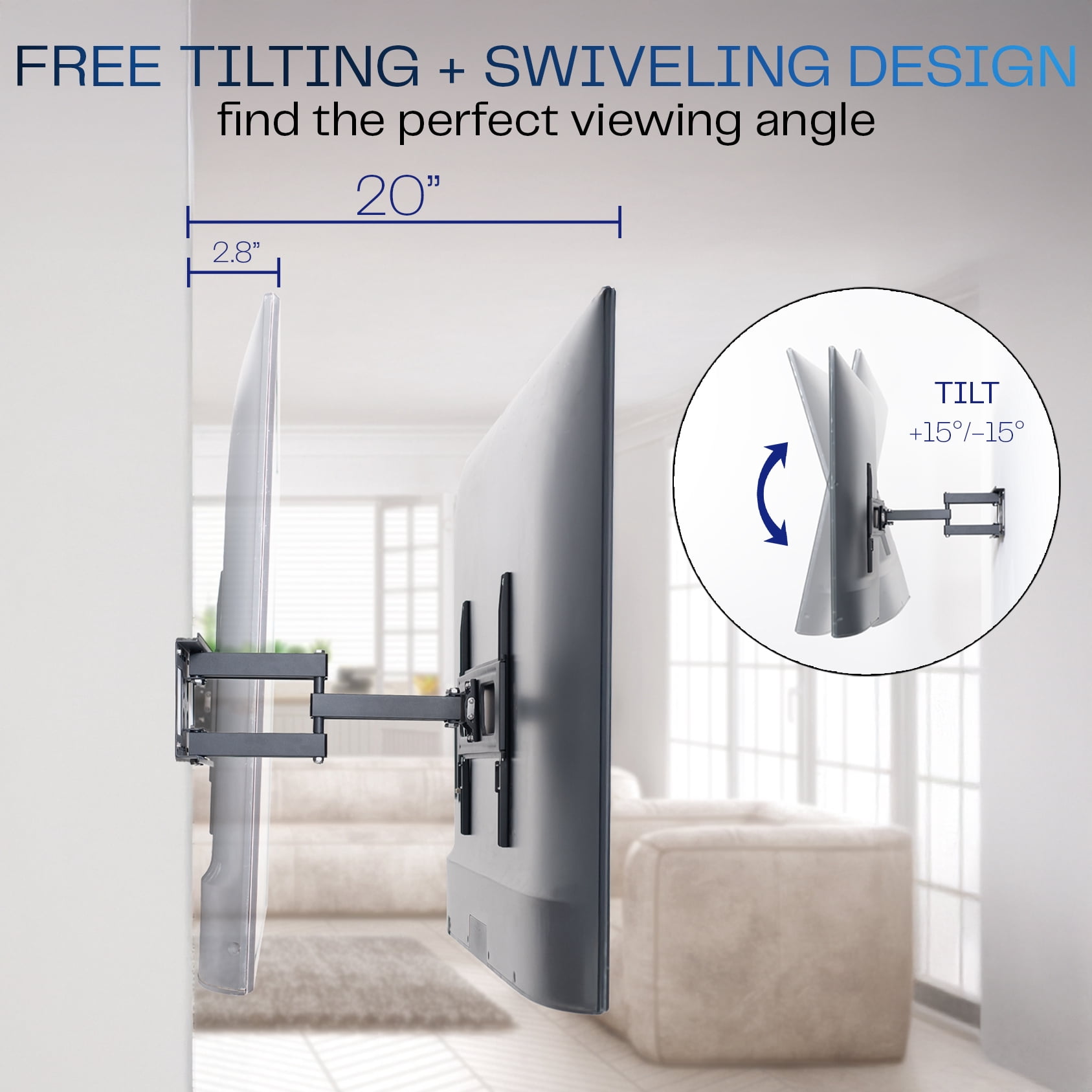 VIVO Outdoor Full Motion 37” to 80” TV Screen Wall Mount