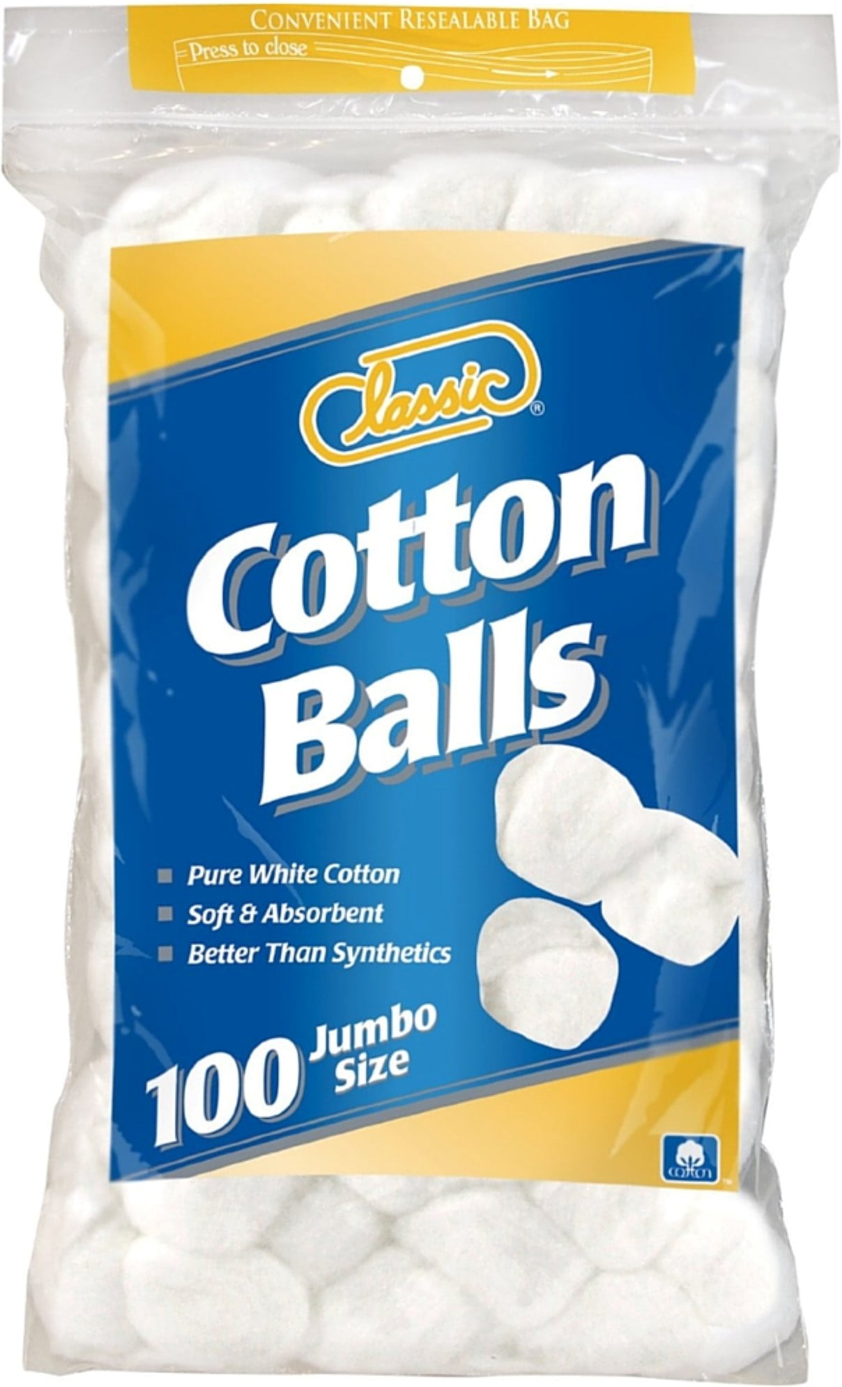 Classic Cotton Balls, Jumbo Size 100 Each