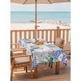 thumbnail image 2 of Outdoor Tablecloth with Umbrella Hole for Patio/Picnic/Party/Camping, Watercolor Flowers Waterproof Table Cloth Rectangle Table Cover Washable, Spring Butterflies Floral Gray Wood (52"x 70"), 2 of 8