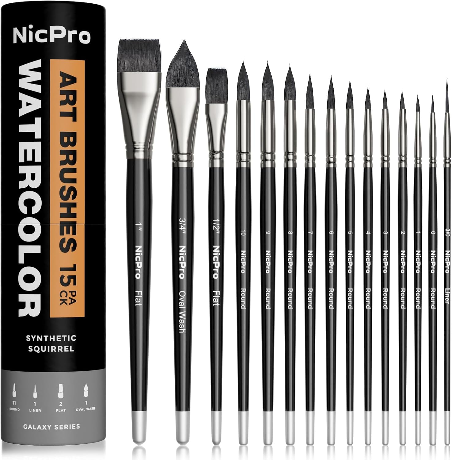 ZEM Kolinsky Pure Sable Artist Detail Brush Set - 4 Sizes (10/0, 0, 2, 4) Made In Germany For Miniature Painting