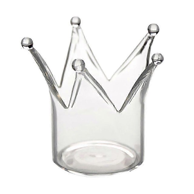1pc Creative Crown Shaped Candlestick Glass Candle Holder Home Decoration
