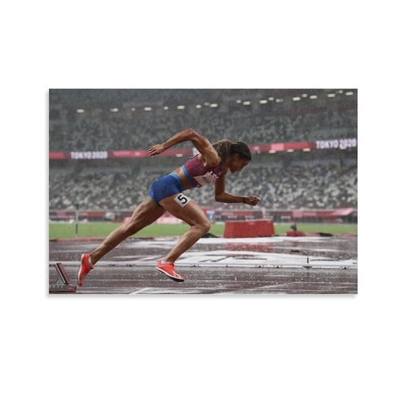 Sydney McLaughlin Poster Hurdles Poster Canvas Wall Art Poster Decorative Bedroom Modern Home Print Picture Artworks Posters 12x18inch(30x45cm)