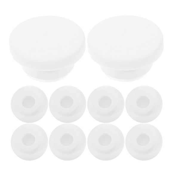 MOVTOTOP Round Plug for Home Use White Plastic Long-lasting Effective Seal Tight Fit 10 Pieces