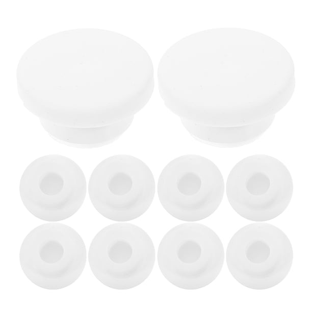 10 tapas redondas para desagüe de lavabo y bañera, de plástico blanco