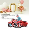 thumbnail image 4 of Clockwork Motorcycle Mechanical Toy, Retro Metal Wind Up Motorbike Toy Fine Workmanship Decorative Handcrafted  for Bar Ornament, 4 of 7