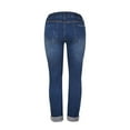 thumbnail image 6 of WHLBF Women's Pants Clearance Fashion Solid Casual Slimming Mid Waist Jeans Capris Pants Dark Blue 4(S), 6 of 6