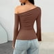 thumbnail image 3 of AUNVITO Women's Slim Fit Long Sleeve Knit Top Ribbed Texture Casual and Chic Style, 3 of 4