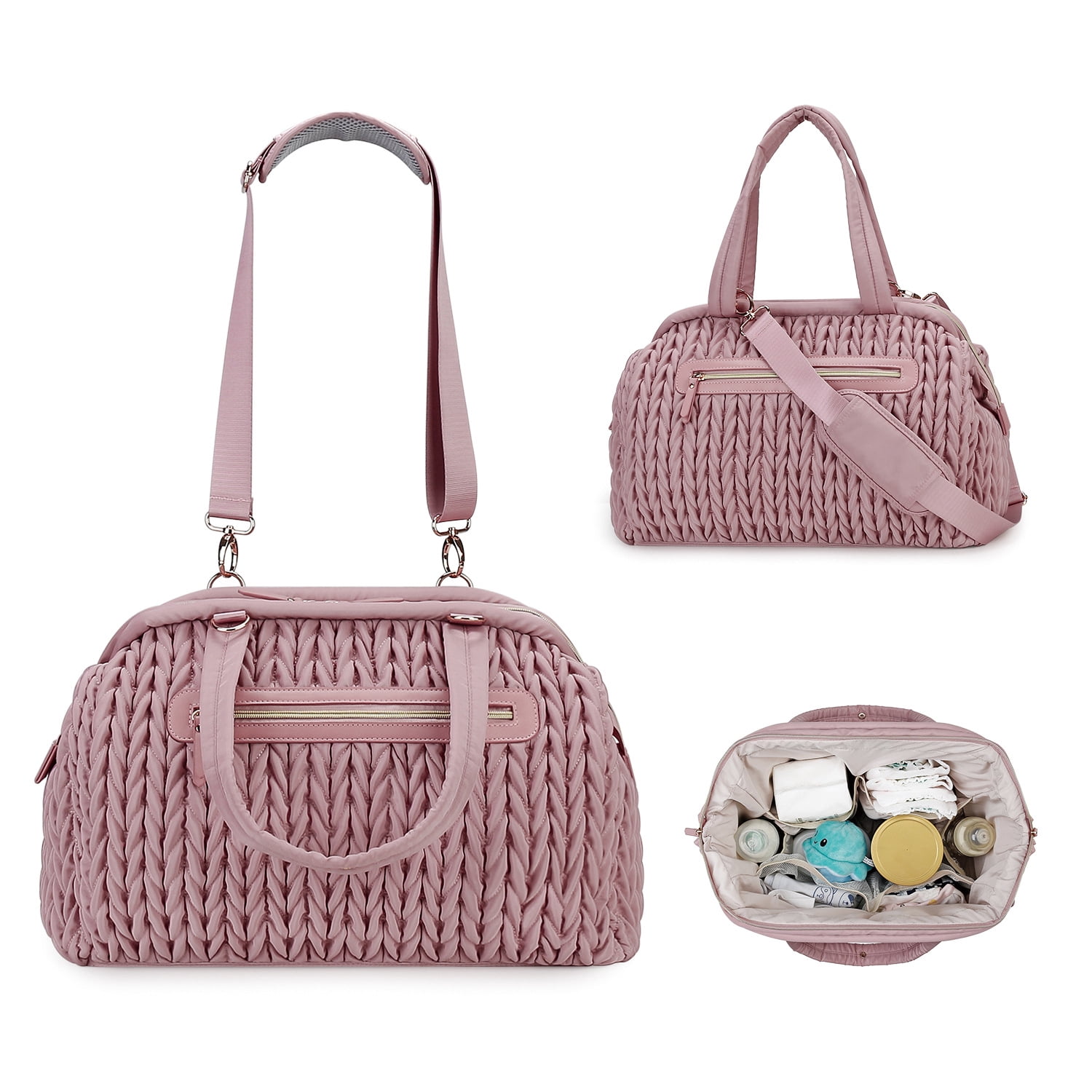 Sunyuer Diaper Tote Bags for Women, Lightweight Travel Work Hospital Maternity Weekender Bag, Crossbody Mommy Bag