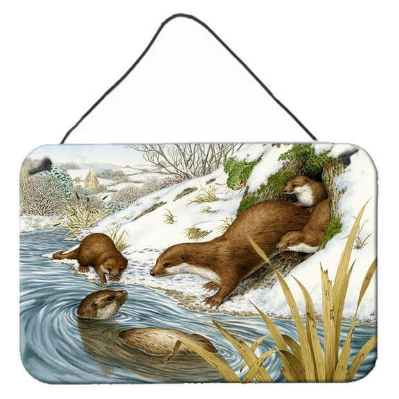Carolines Treasures ASA2186DS812 Playtime Otters Wall or Door Hanging Prints  8x12 multicolor