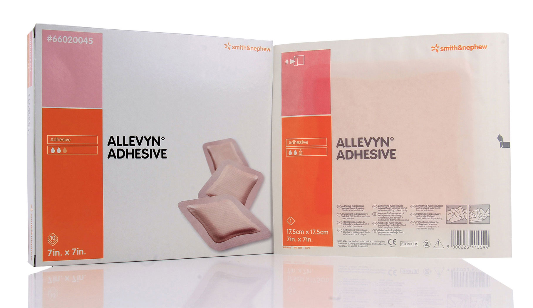 Allevyn Adhesive Foam Dressing 7" x 7" Box of 10 REF66020045