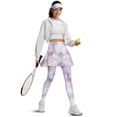 thumbnail image 5 of COEQINE Women High Waist Yoga Skirted Legging with Pockets Light Purple Tie Dye Pattern Breathable Tennis Skirts with Leggings for Women Elastic Comfy Golf Pickleball Leggings, 3XL, 5 of 7