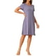 thumbnail image 4 of INSPIRE CHIC Camisón de Mujer de Manga Corta con Volantes, Vestido de Noche, Ropa de Casa, Camisones XL Gris Púrpura, 4 of 6