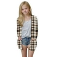 thumbnail image 2 of PWPSG Teen Girl Casual Cardigan Color Block Tunic Tops Lightweight Open Front Long Sleeve Top Fashion Daily Outfits with Pockets Brown 13 Years, 2 of 7